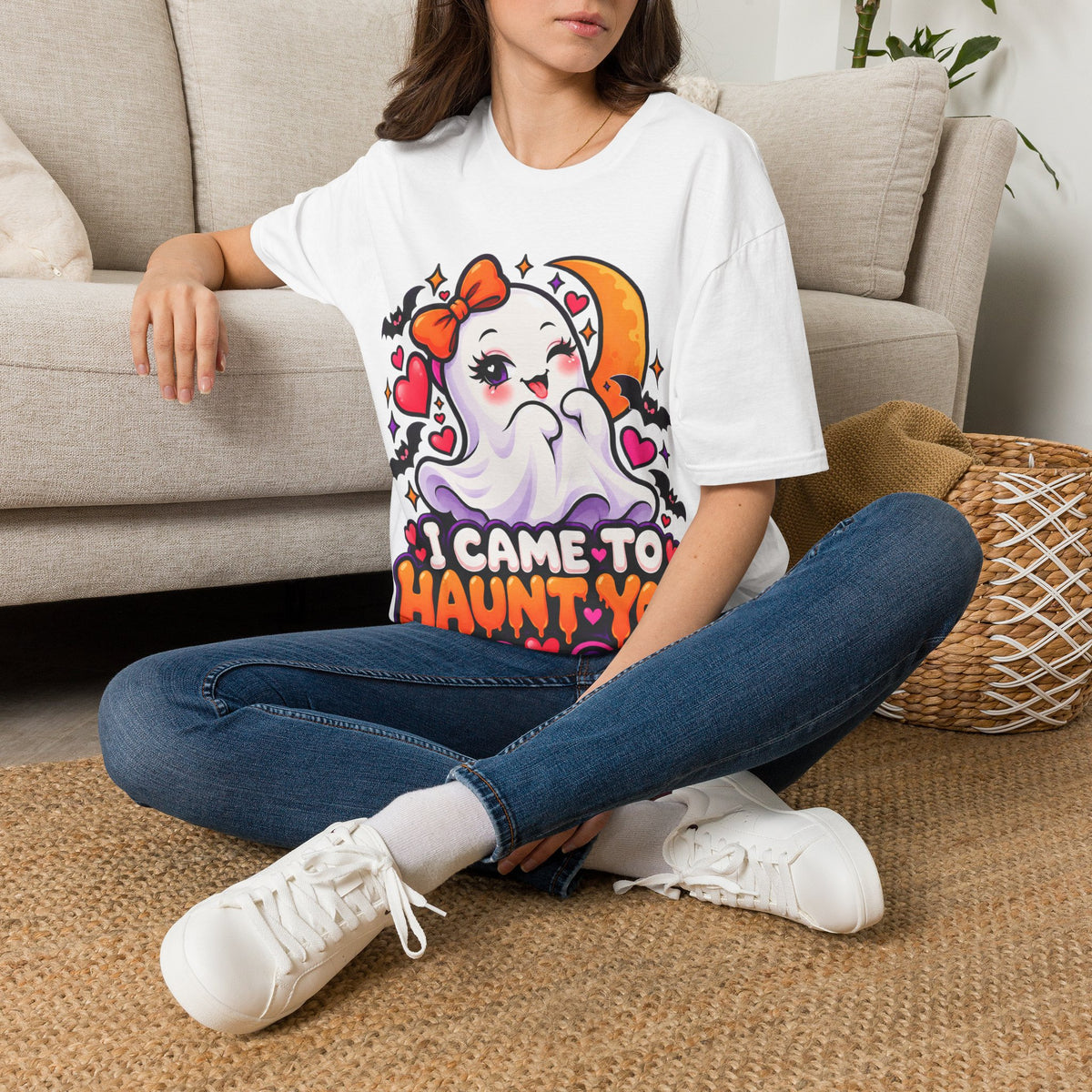 I Came to Haunt You Halloween Funny Graphic Lounge & Sleep T-Shirt